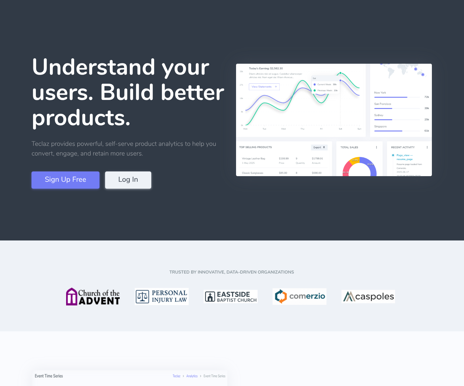Homepage with Sign Up
