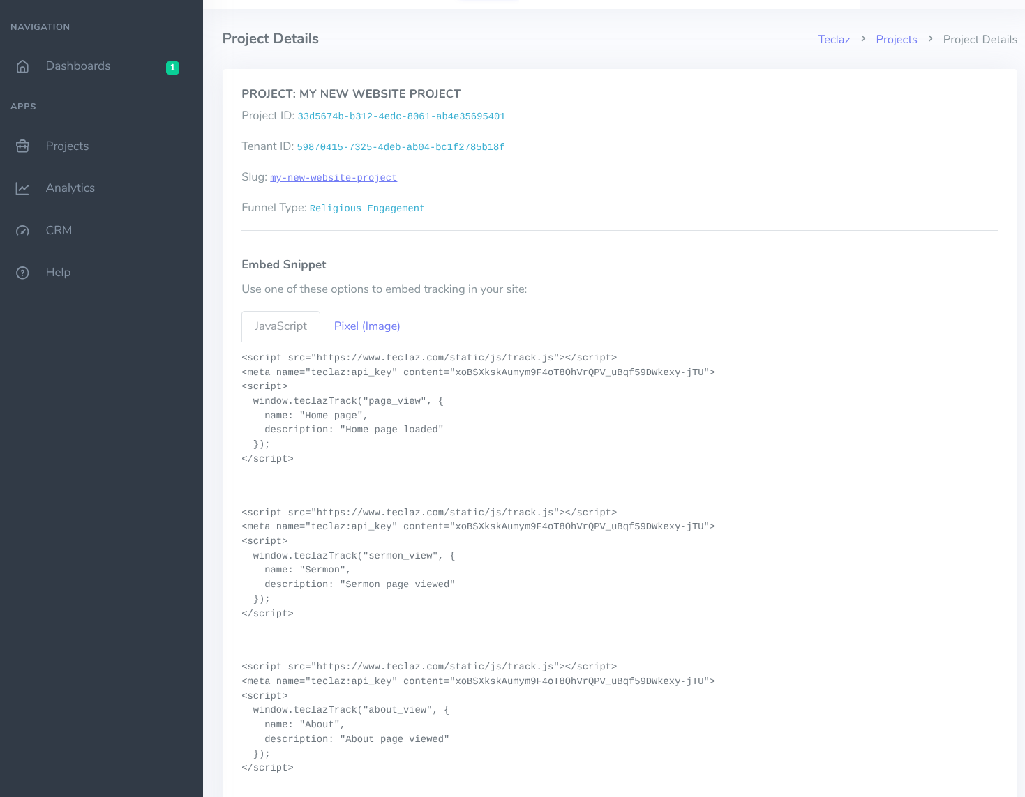 Project API key